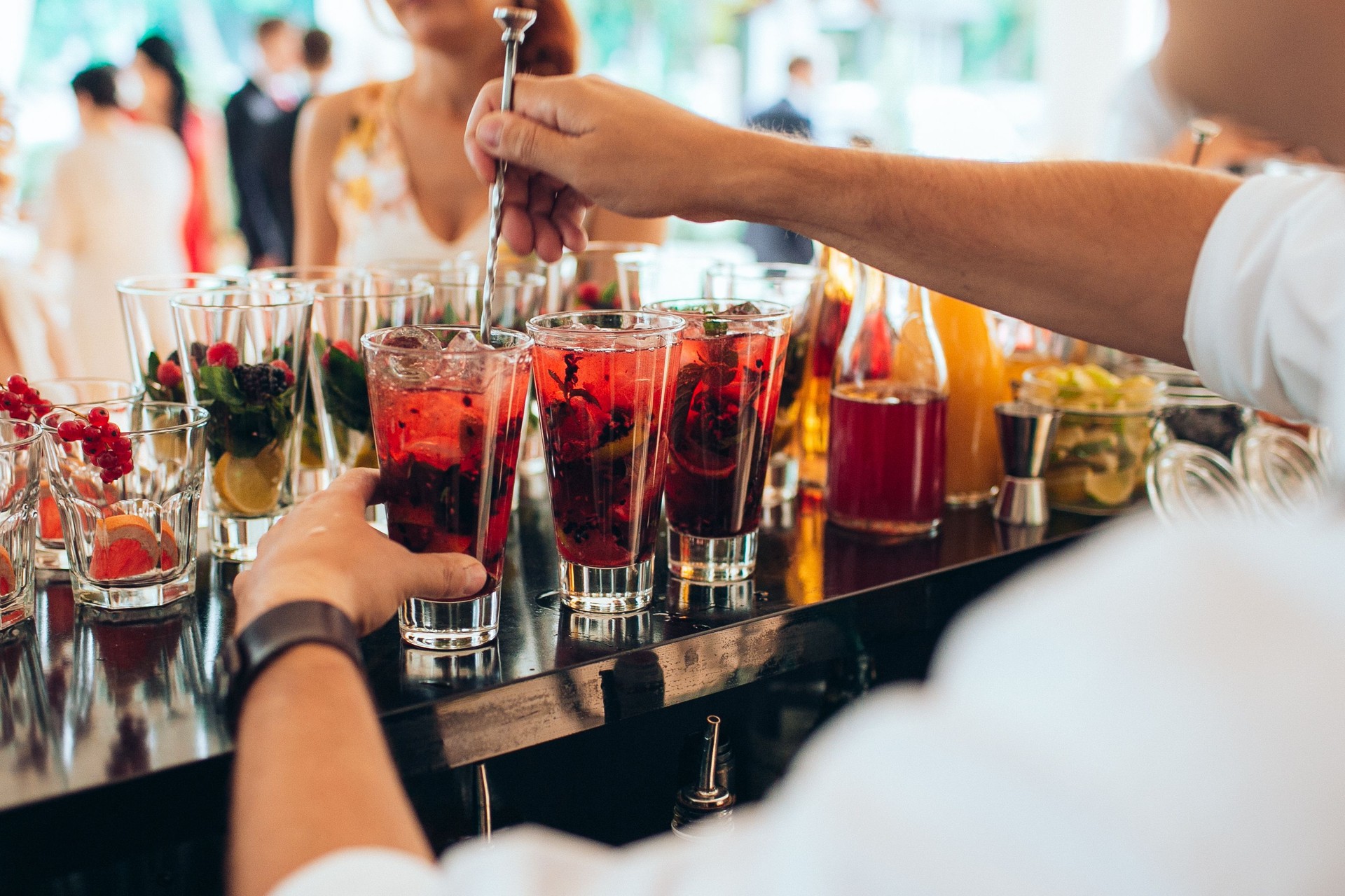 Hand making cocktail